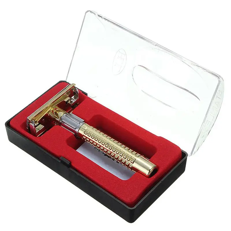 Exquisite High Quality Retro Style Safety Razor With Box Handle Razor Shaving Tool Shaving Tool Men's Facial Razor