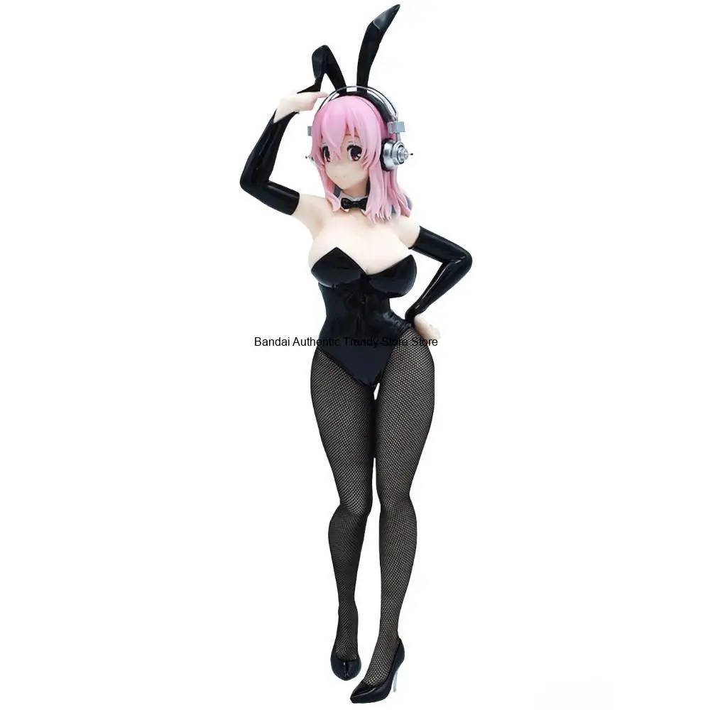 In Stock FuRyu Original Genuine SoniComi Super Sonico BiCute Bunnies Figure Black 28cm Sexy Collections Model Toy Figures Gift view 6