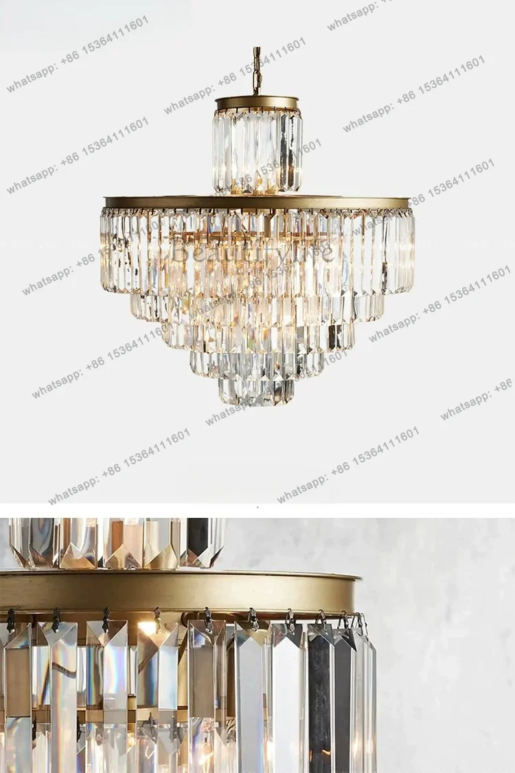 hotNorth American light luxury villa high living room hotel restaurant atmosphere K9 crystal pendant can shine