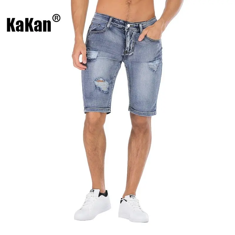 

Kakan - European and American summer new men's jeans, personalized vintage torn jeans K02-301