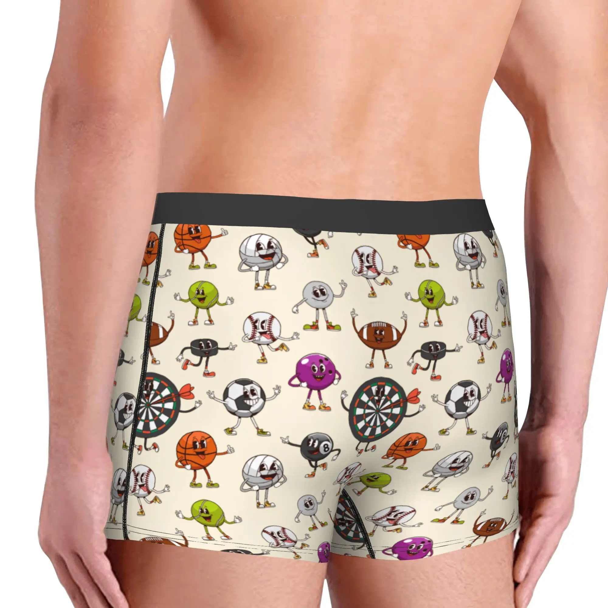 Soccerly Dartboard American Footbally Basketball  Boxer Shorts For Homme 3D Print Baseball Tennis Ball Briefs Stretch Underpants