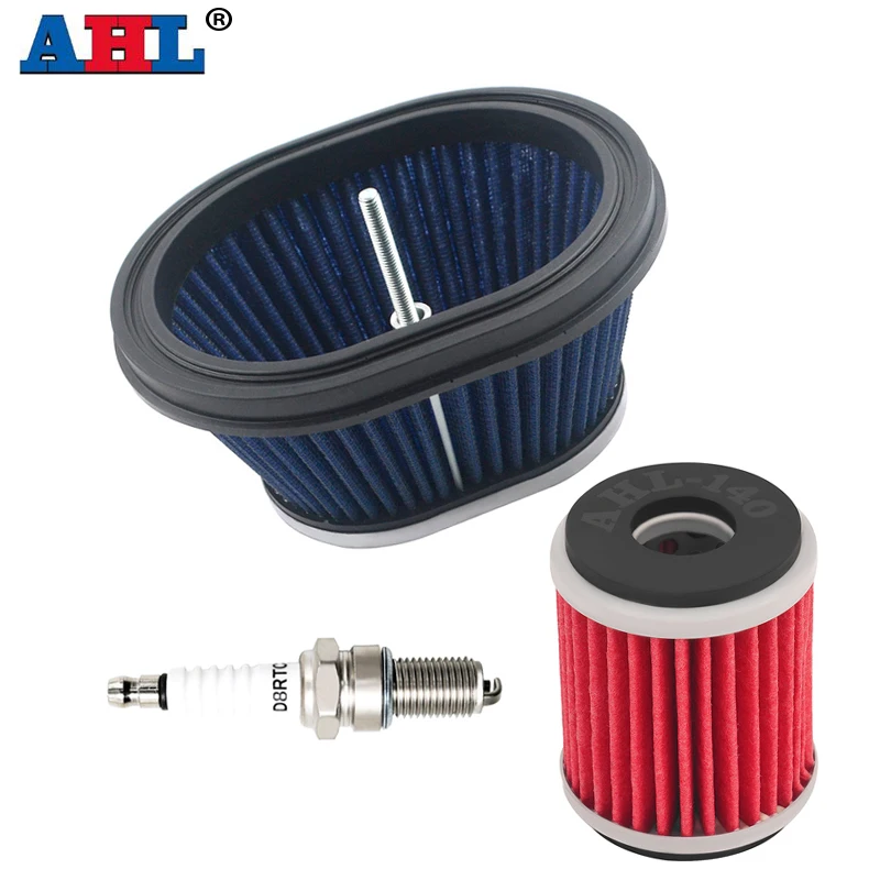 AHL Motorcycle Air Filters & Oil Filter & Spark Plug Kit For YAMAHA YFM250R Raptor 250 YFM 250R 2008-2013