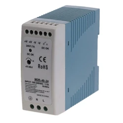 1Pcs Din Rail Switching Power Supply MDR-40 40W Single Output 5V 12V 24VDC 85-264VAC/120-370VDC Input