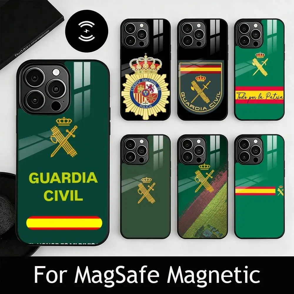 

Чехол для телефона с эмблемой Гражданской гвардии для iPhone 17, 16, 15, 14, 13, 12, 11 Plus, Pro, магнитный, для беспроводной зарядки Magsafe