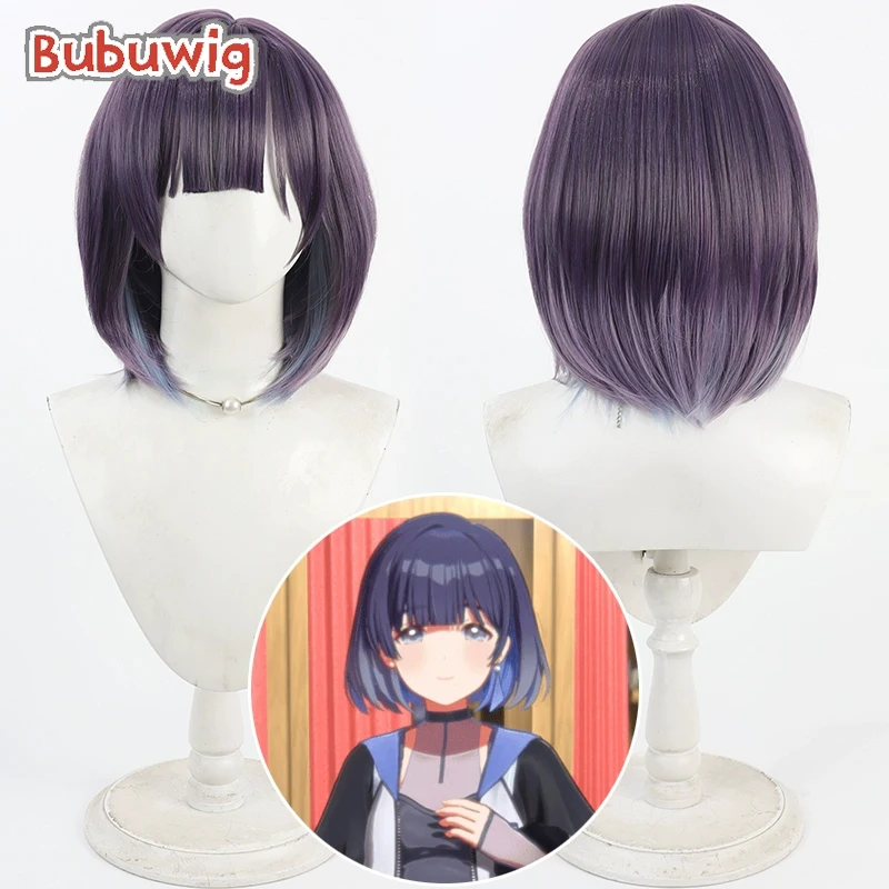 

Bubuwig Synthetic Hair Misuzu Hataya Cosplay Wigs Gakuen Idolmaster Misuzu Hataya 30cm Purple Mixed Blue Bobo Wig Heat Resistant