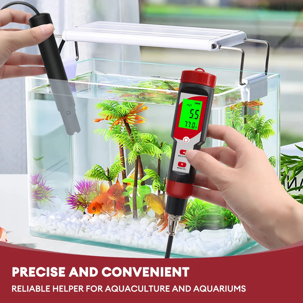 Yieryi Digital Dissolved Oxygen Meter with ATC 0.0‑40.0mg/L DO Tester Kit Water Quality Monitor for Aquarium Koi Ponds Fish Tank