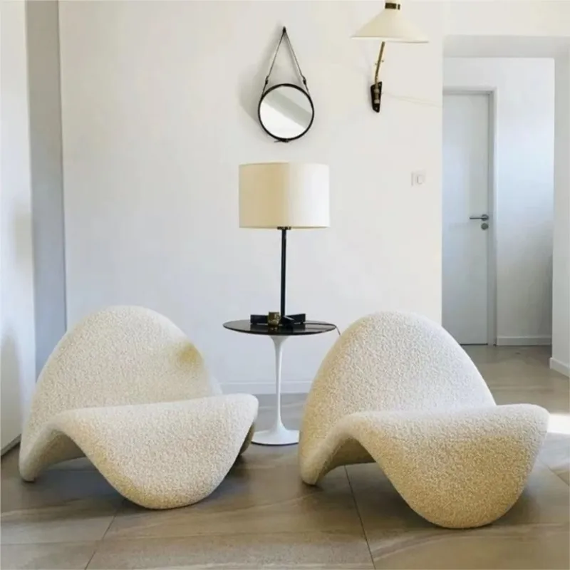 Sofá minimalista italiano, mueble de sala de estar, silla de ocio individual, estilo nórdico, terciopelo de cordero