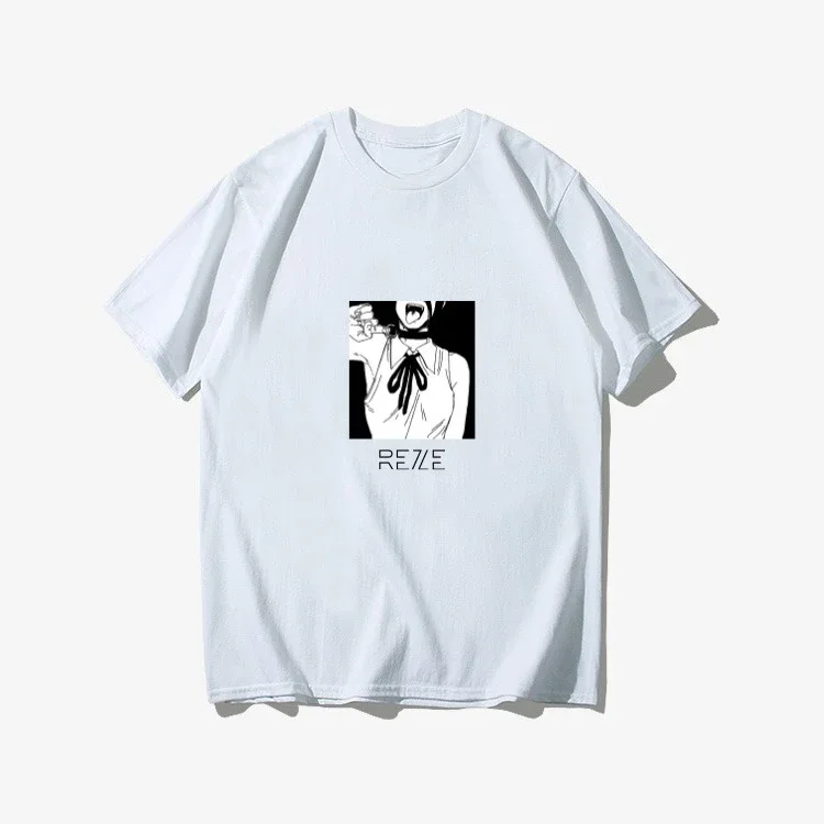 2025 Inverno e Autunno Motosega Uomo T-shirt Bomb Devil Reze Merchandise Manica corta Anime Stile giapponese T-shirt nera Abbigliamento