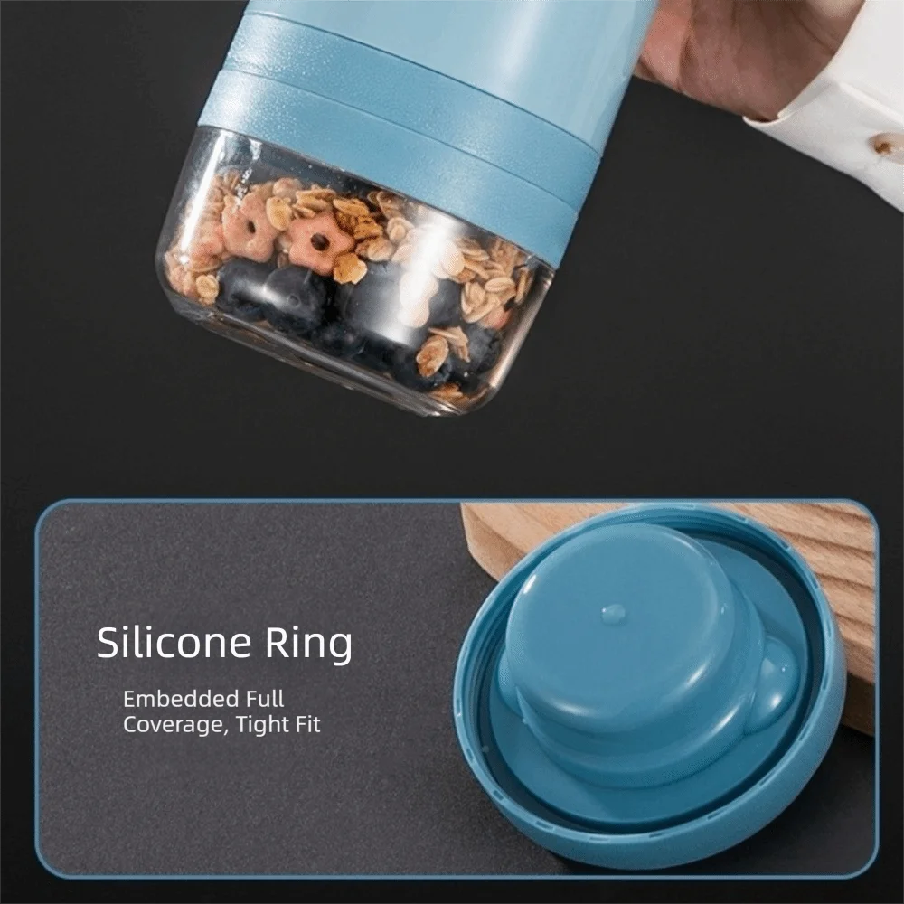 

Portable Leak Proof Overnight Oat Cup Sealing with Lid and Spoon Salad Cup Plastic Breakfast Cups Lunch Container