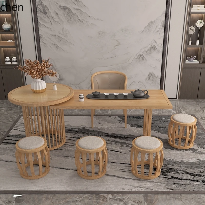 

ZML solid wood tea table and chair combination tea room brewing office coffee table furniture