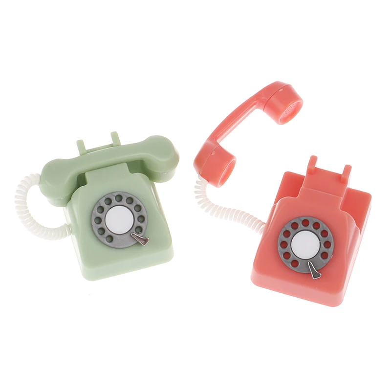 1pc 1/12 Dollhouse Miniature Telephone For Dolls Dollhouse Furniture Phone Model Toys Pretend Play Children'sToy