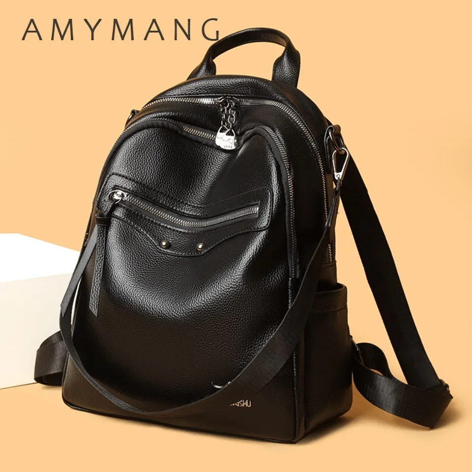Multi Functional Female Backpack High Quality Leather Mochilas Luxurious Women's Designer Brand Backpacks Travel Bagpack Sac
