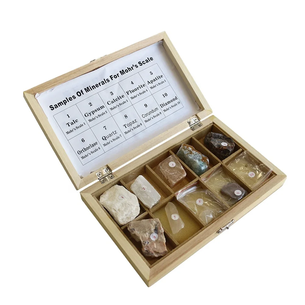 

Mohs Scale Hardness Tester 10 Grid Mohs Stone Hardness Tester Natural Crystal Fluorite Mineral for Geographic Science Teaching