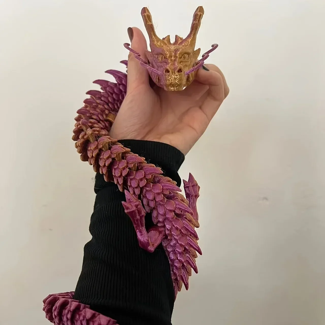 90cm 3D Printed Chinese Loong Figurine Articulated Dragon Ornament for Plant Pot Fish Tank Home Decoration view 6