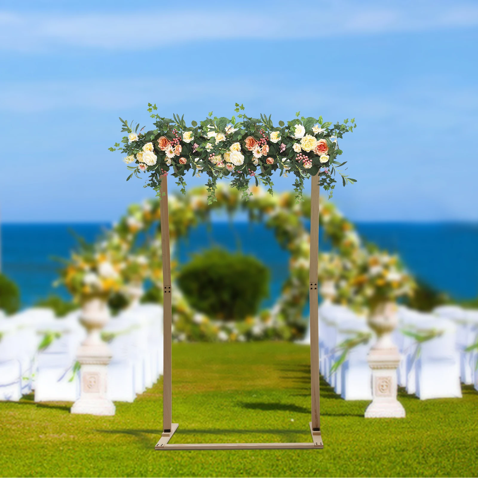 Imagem -05 - Arco de Casamento de Madeira para Cerimônia Decorações de Casamento Rústico Balloon Arch Stand