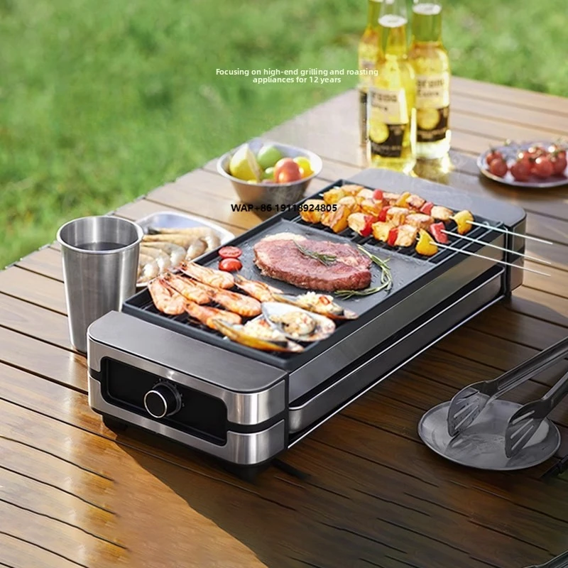 

Germany 2025 Electric Oven Smokeless Barbecue Grill Baking Machine with Knob Control for Indoor Use