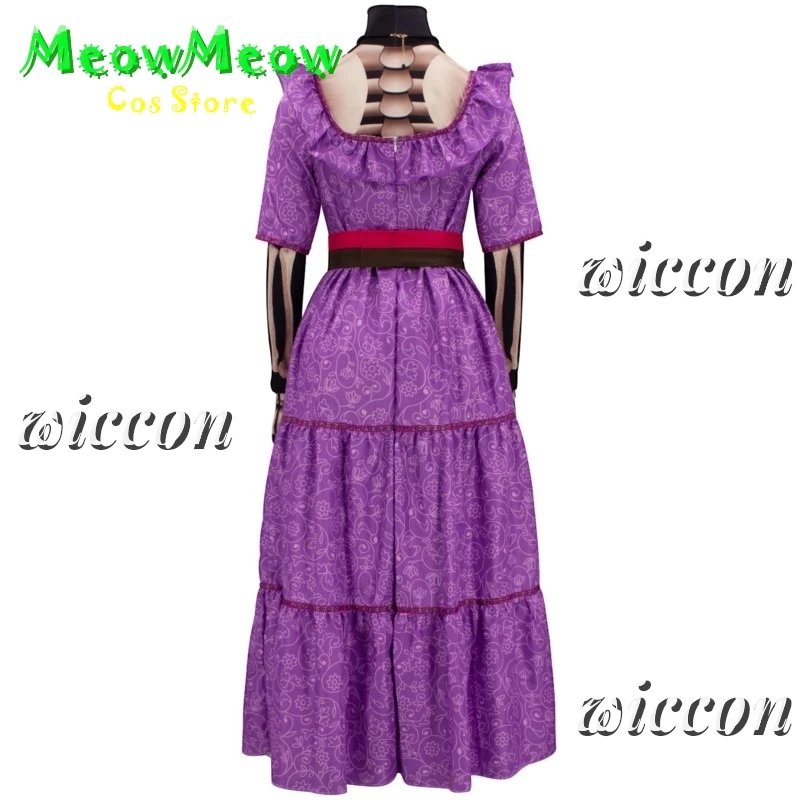 Movie CoCo Mama Imelda Costume Cosplay Girls Music Dreaming Around Halloween Family Party Fancy Purple Dress for Women