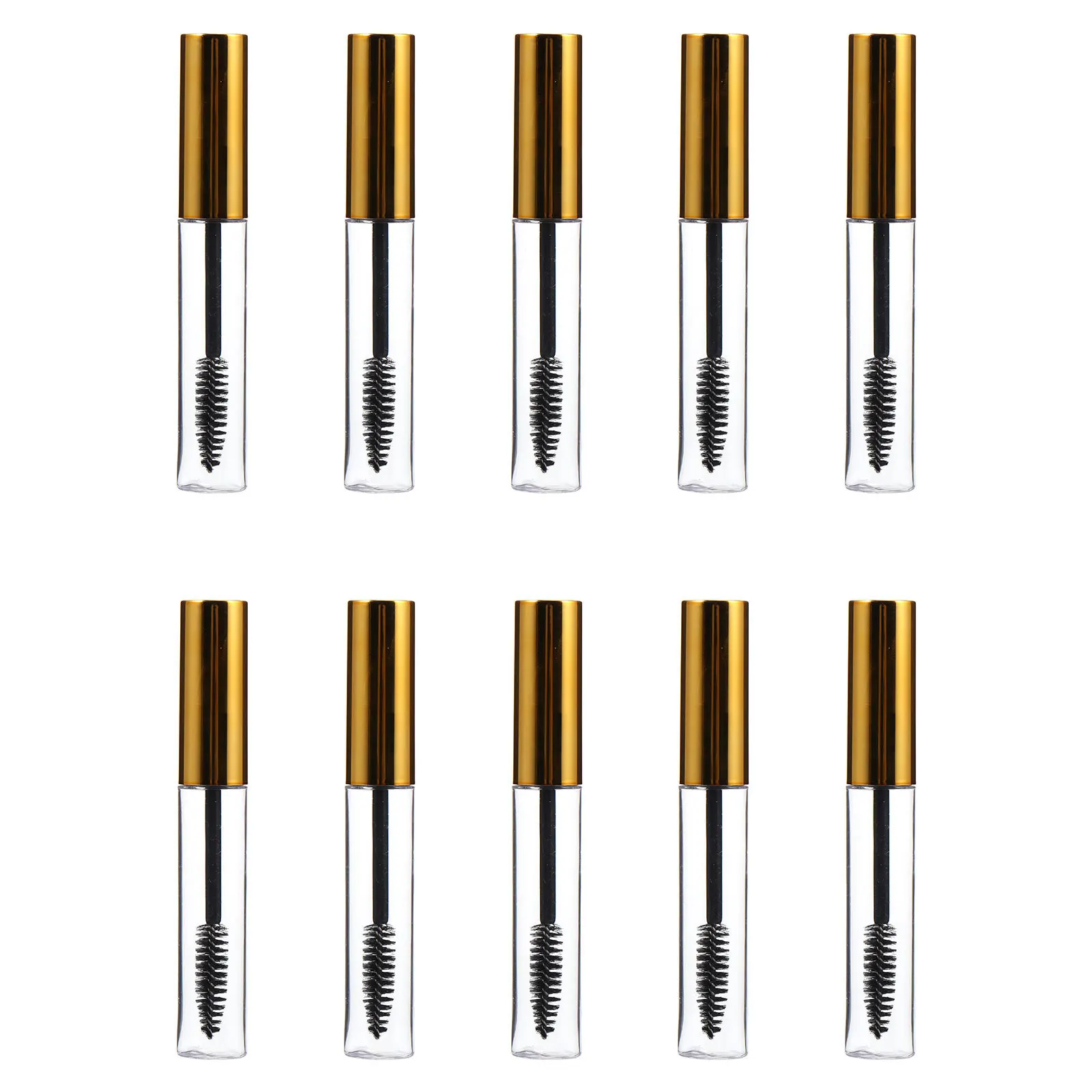 Ensemble de bouteilles rechargeables de maquillage de 10Ml, Tube de Mascara vide avec baguette, récipient liquide de croissance des cils convivial pour voyage, flacon transparent, 10 pièces