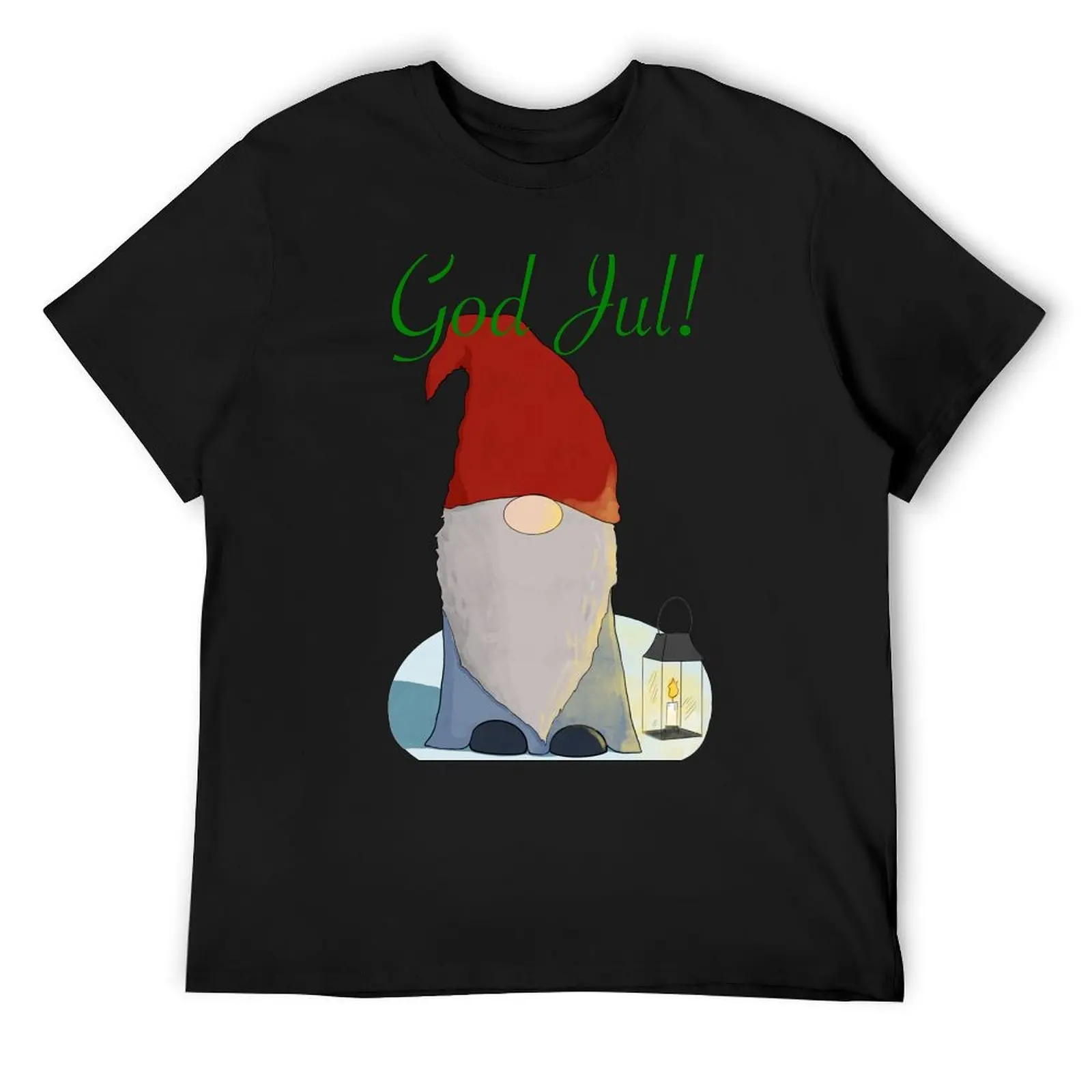 

God Jul Christmas Gnome Julnisse T-Shirt summer top baggy shirts summer 2025 kawaii clothes plain white t shirts men