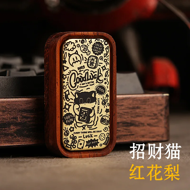 Curseur de poussée magnétique en bois de santal noir, jouet de doigt EDC, cartes de poussée en acajou, curseur anti-Stress, Fidget Spinners, jouet tdah, cadeaux