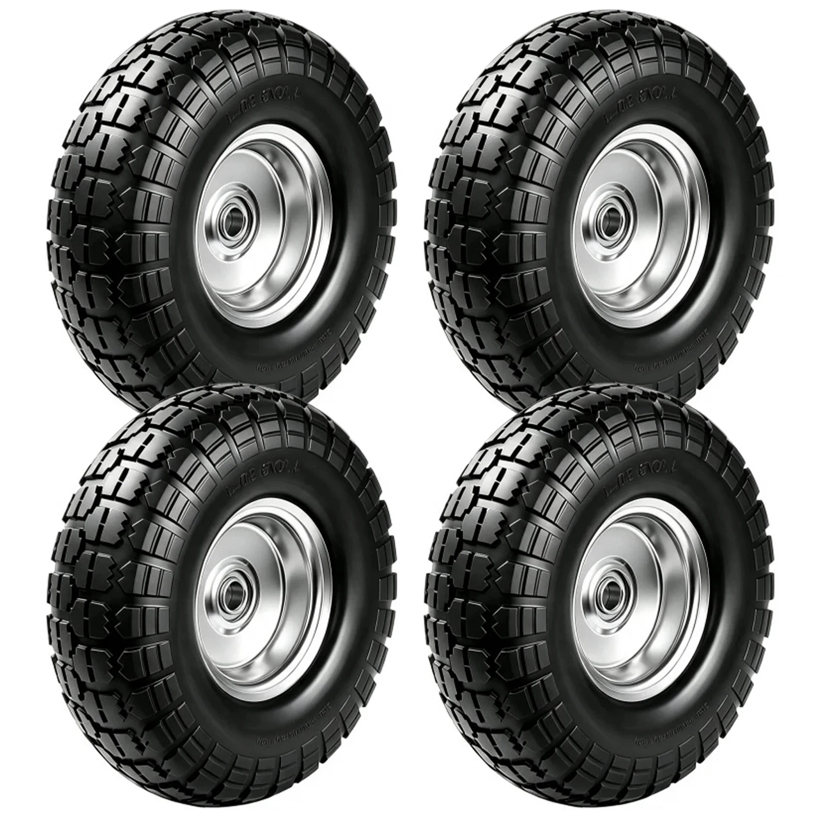 【Upgraded】For Hand Truck/Trolley/Garden Utility Wagon Cart/Wheelbarrow/Generator 4.10/3.50-4 Tire And Wheel Flat Free, 10