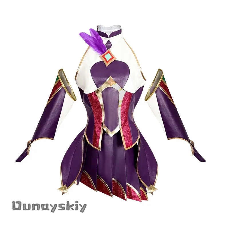 

COSda@LOL Star Guardian Xayah Cosplay Costume PU Leather Sexy Combat Suit Skirt Game LOL Xayah Role-playing Outfits Wig Prop Sui