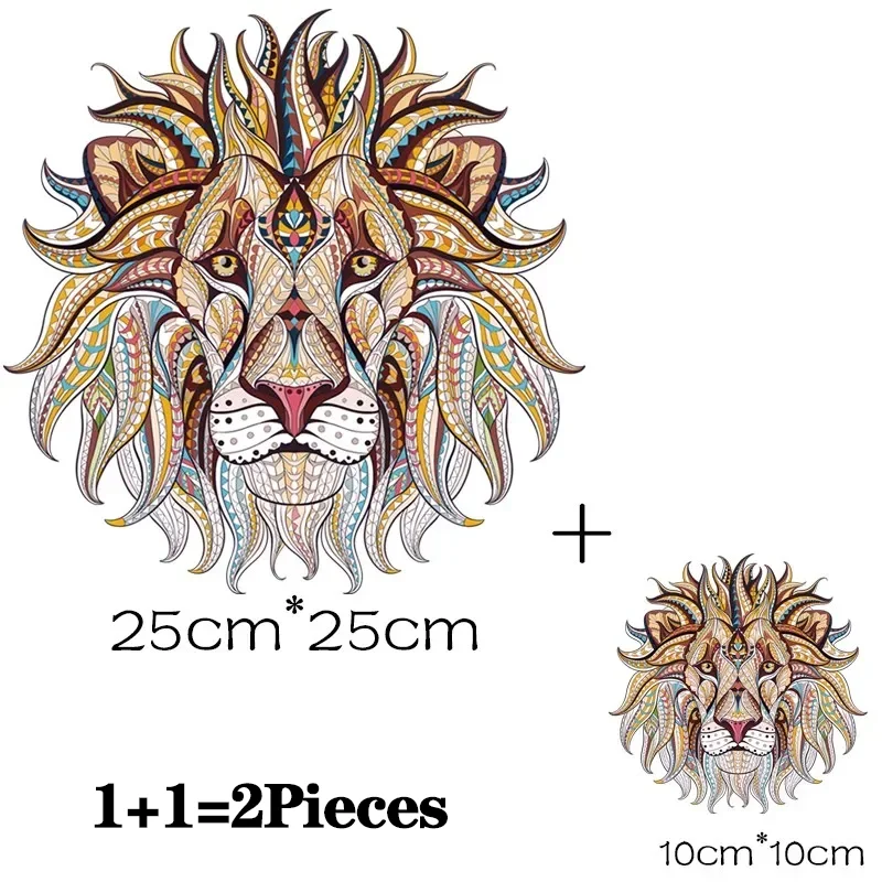 2Pcs/Lot Anime Lion King Iron On Patches Ironing Applications For Clothing Heat-Adhesive Thermal Transfer Fusible Stickers DIY