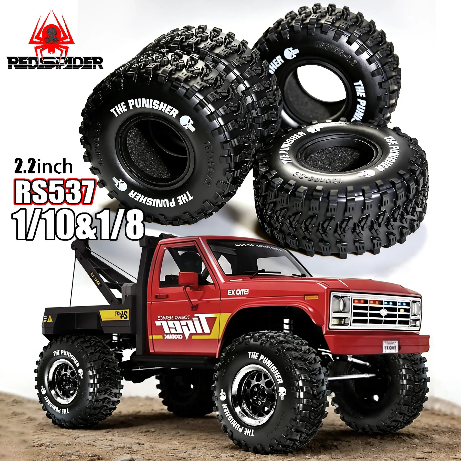 135MM Tire 2.2-inch Wheel Hub for CROSSRC X3 1/8 YK4082 RC Car Parts