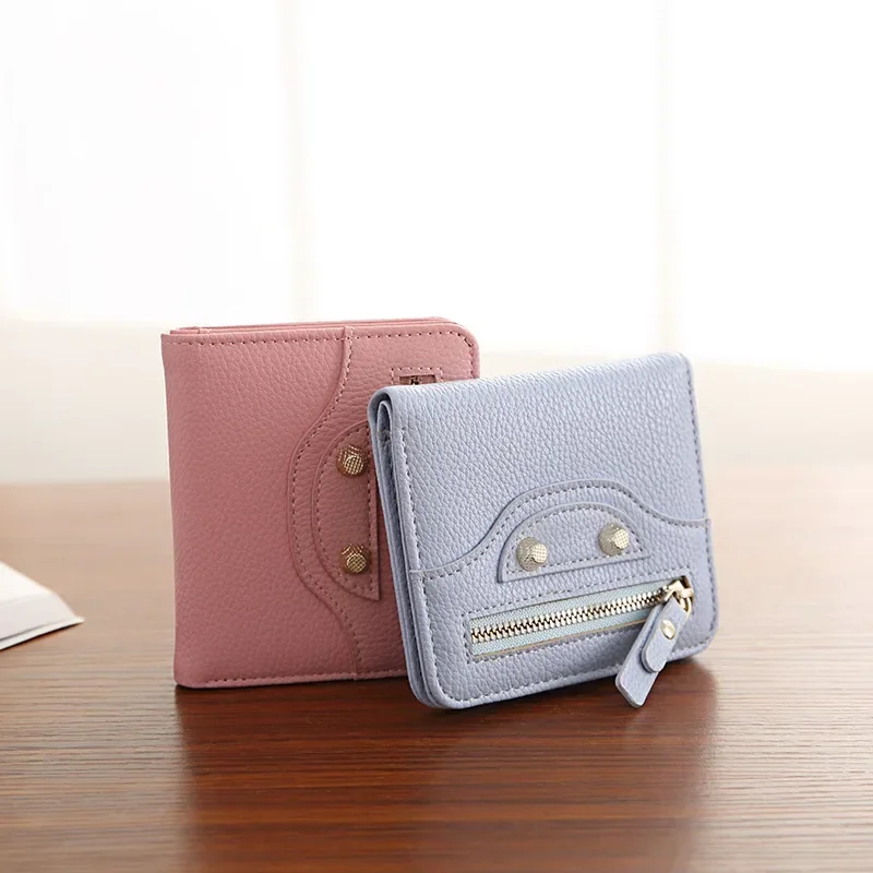 Fashion Short Women PU Leather Wallets with Note Compartment Card Holder Zipper Pocket Coin Mini Purses High Quality Clutch Bag