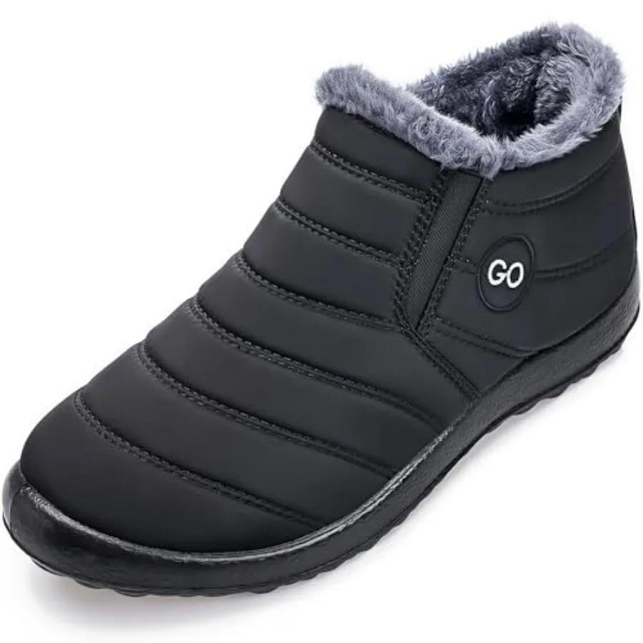 

HARENCE Sw Boots for Women Winter Boot with Comfortable Warm Fur Lined Ankle Booties Outdoor Slip On Waterproof Short Boots