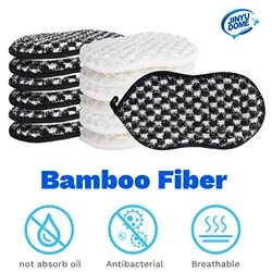 JINYUDOME 6Pcs Bamboo Fiber Figure 8 Sponge Rub Cleaning Cloth Dish Towels Non-stick Kitchen Household Cleaning Dishwashing Tool