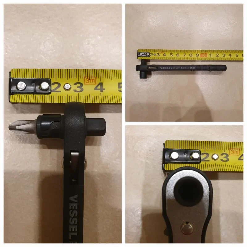 Juego de Destornilladores de Trinquete Mini VESSEL con Puntas Multifuncionales para Trabajar en Espacios Reducidos TD-70/71/72/TX-12MC/TD-73MC