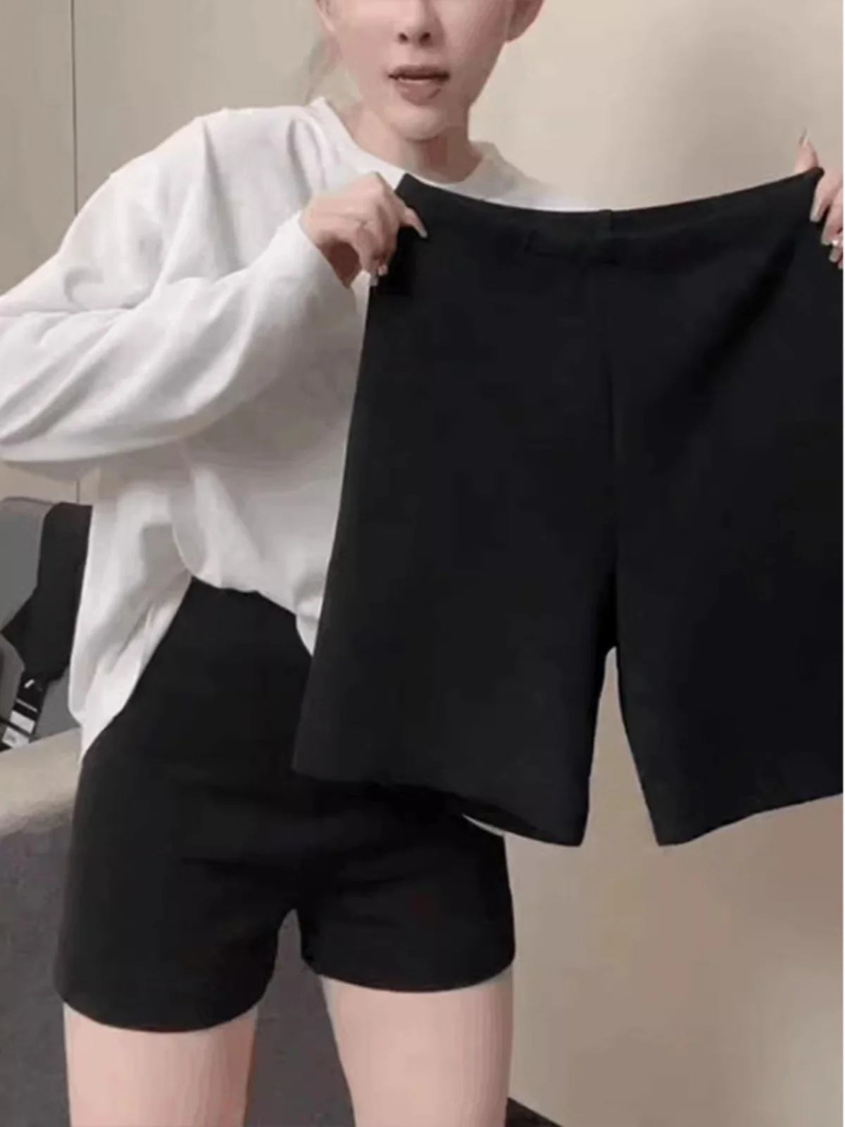 Cintura alta elástica fina ort calças de ciclismo das mulheres verão se bot commute sle versão coreana ket detalhe