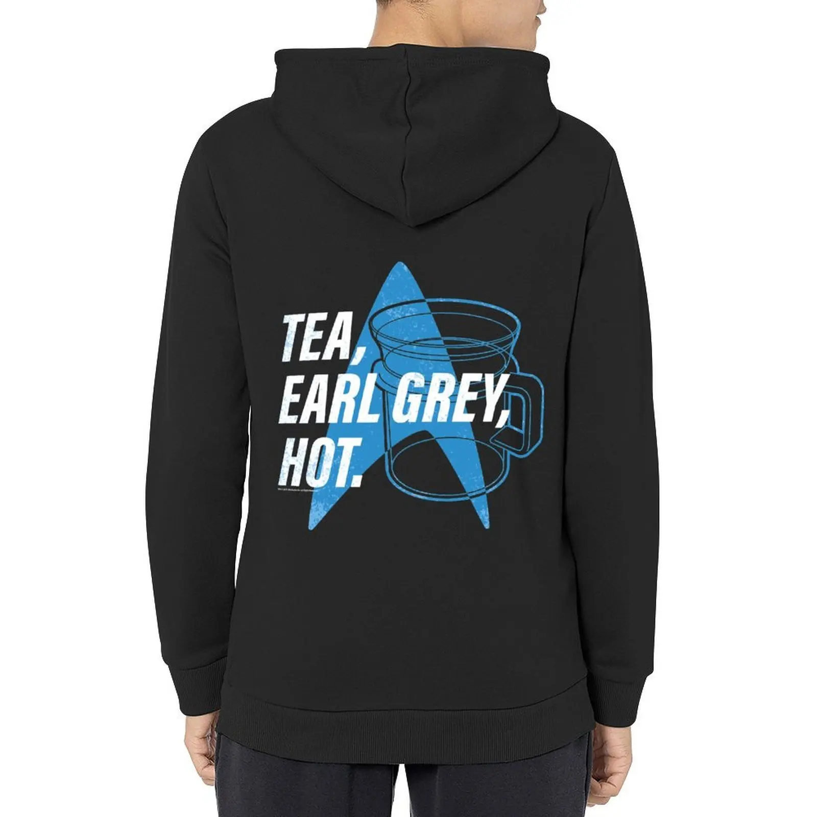 

Star Trek Next Generation Tea, Earl Grey , Hot Distressed Poster Hoodie aesthetic clothing hooded shirt men wear men's hoodies