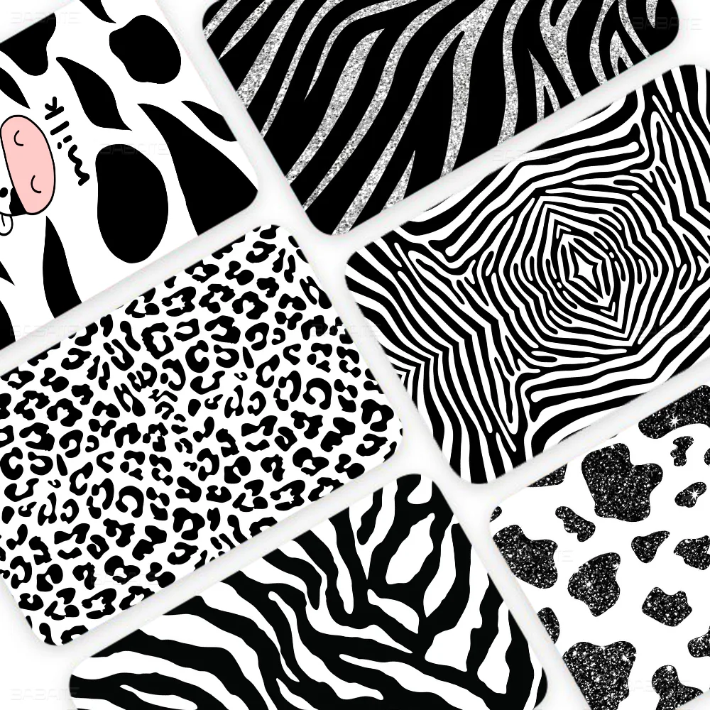 Black And White Dalmatian Cow Zebra Texture Anime Matte Front Skin Film Sticker Cover For Small Chip Credit Card Debit Card