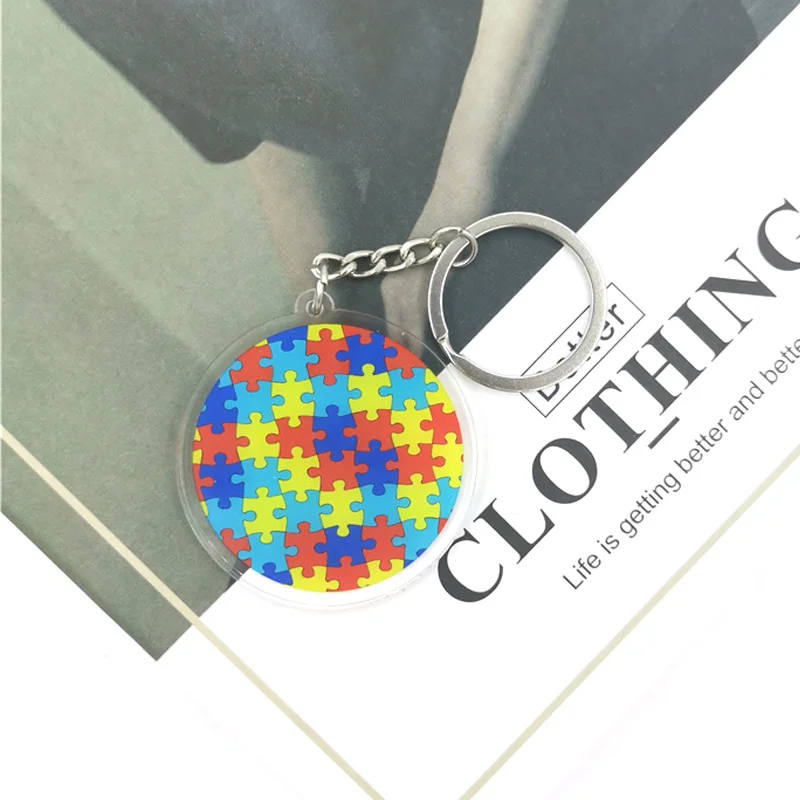 Autism Pattern Anime keychain Badge Holder ID Card Lanyards Mobile Phone Rope Key  Keychain Key Ring Decorations Gift