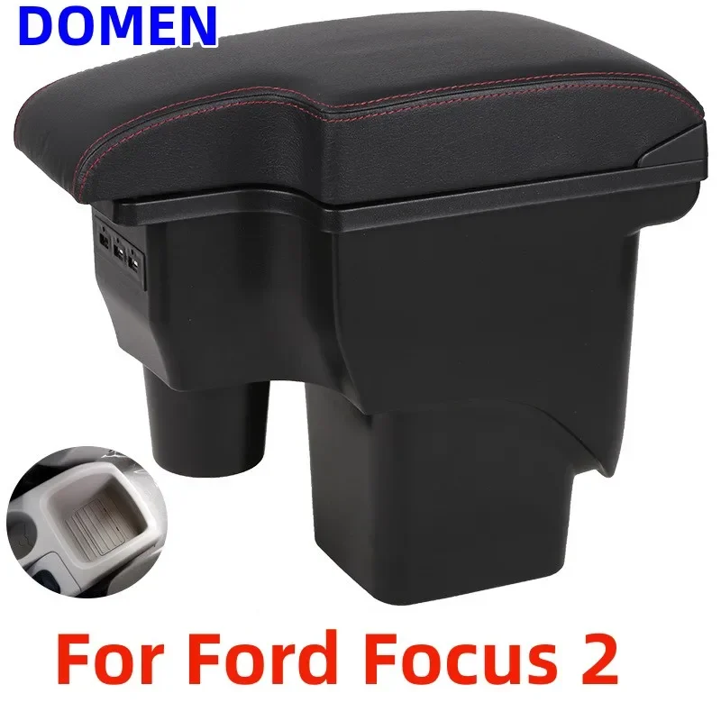 

NEW For Ford Focus 2 mk2 Armrest BOX Car accessories Interior details Retrofit parts Storage box USB