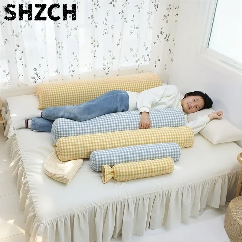 Memory Foam Cylindrical Pillow Round Head Slow Rebound Soft for Neck Lumbar Leg Support Adults Kids Pregnant Removable Cover