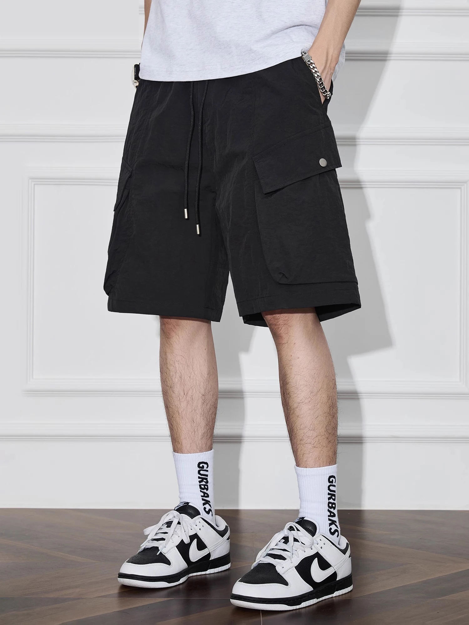 

Summer New Sle Thin American Outdoor Qui Dry Workwear orts Men's Functional Loose Multi ket Five-Quarter Pants