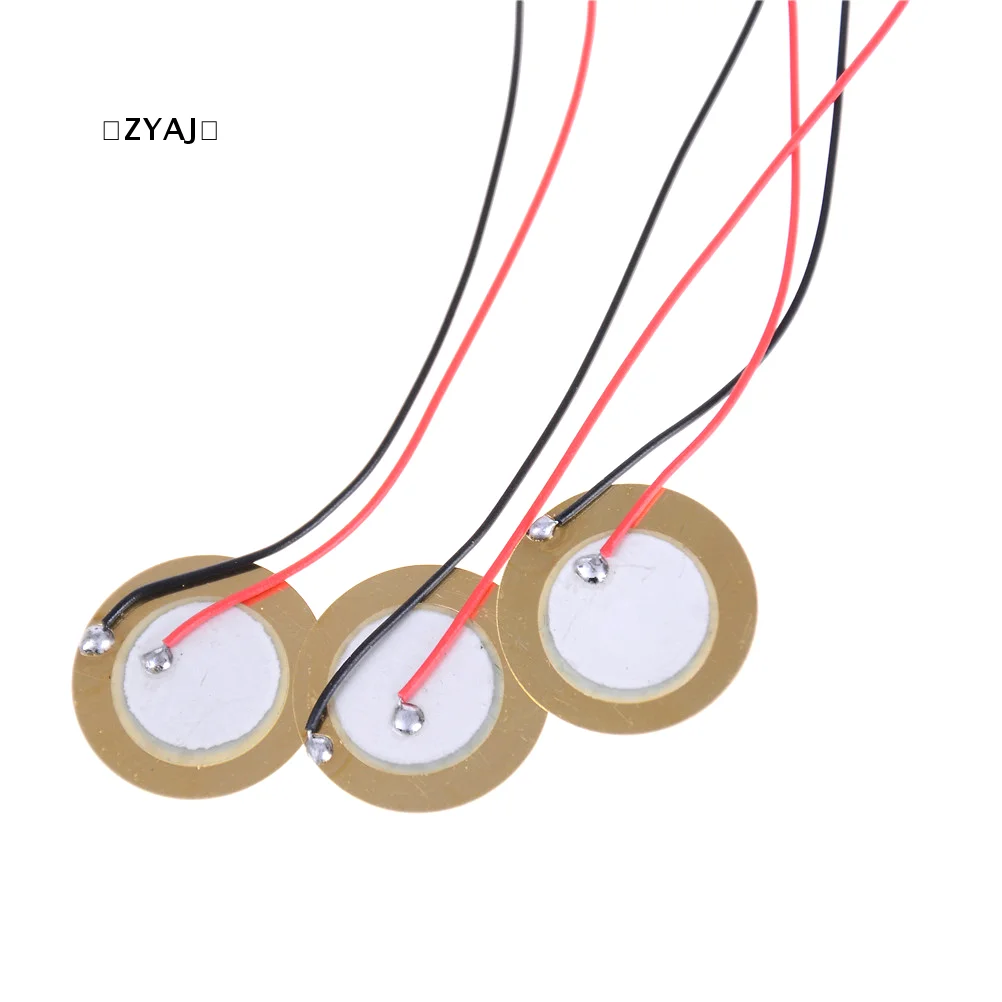 

뷰ZYAJováasser10 шт. 20 мм пьезоэлементы зуммер звуковой сигнал датчик триггерный барабанный диск + провод медный
