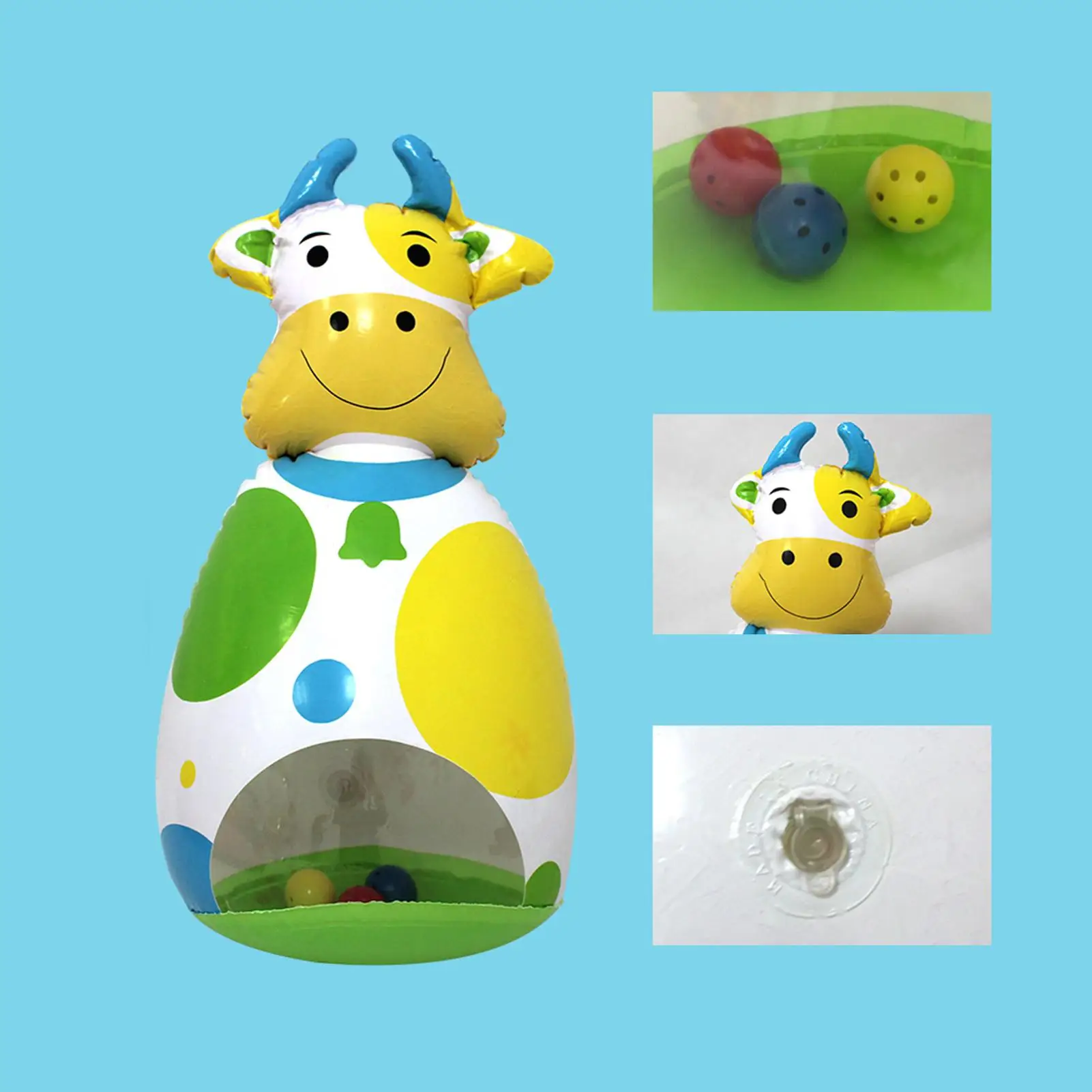 Giocattoli di mucca per bambini Giocattolo rimbalzante di mucca con campana Divertimento animale portatile per la camera da letto Scrivania Viaggio Pavimento Cortile Aula Decorazione della casa