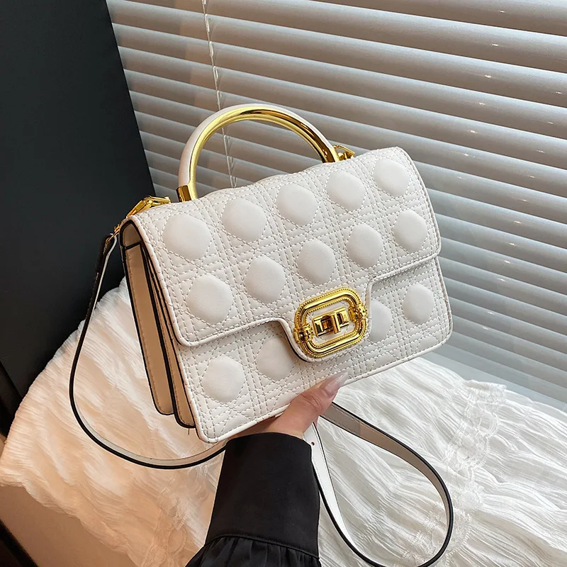 

Women's 2025 Summer Embroidered Quilted Horizontal Shoulder Crossbody Bag Double Layer Handheld Tote European Chic Purse