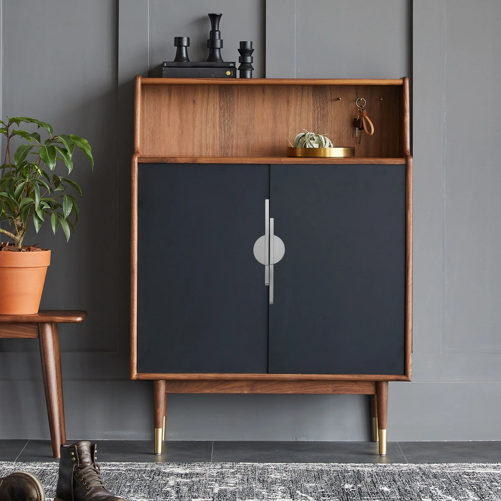 

2Pcs Half Moon Drawer Pulls Contemporary Cabinet Handles Alloy Material Scratch Resistant for Home Office Furniture Decoration