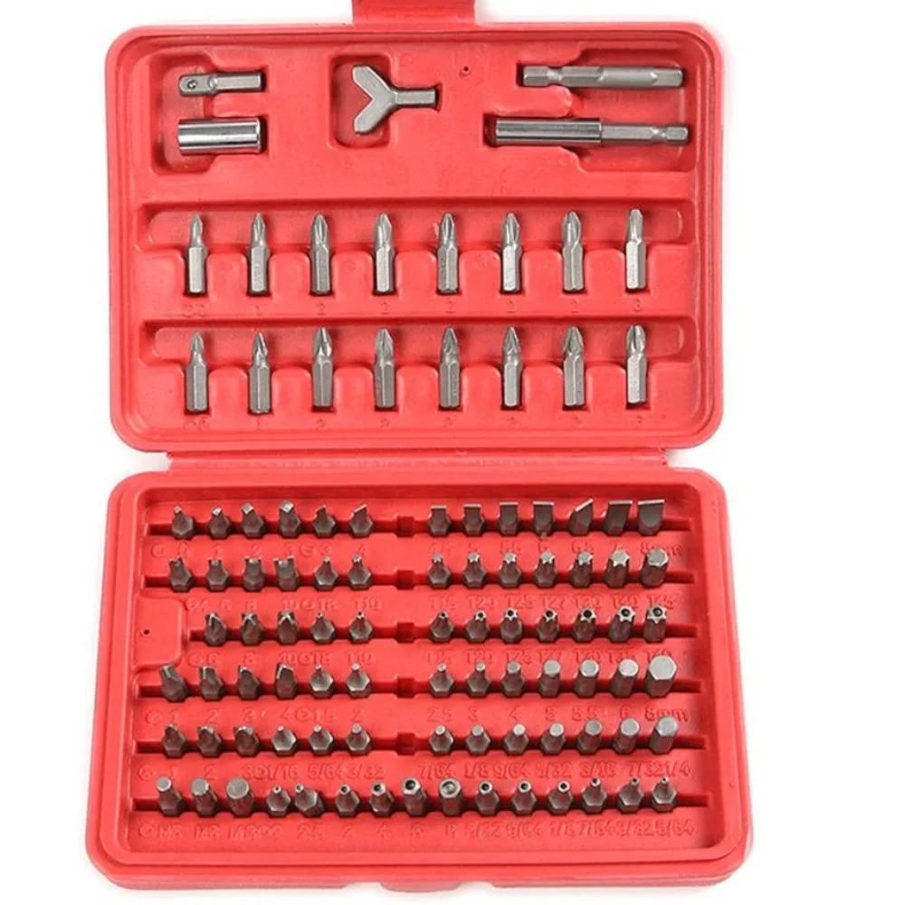 

100Pcs Screwdriver Bit Set Phillips Slotted Hex Magnetic Screw Driver Kit Repair Tool Chromium vanadium steel