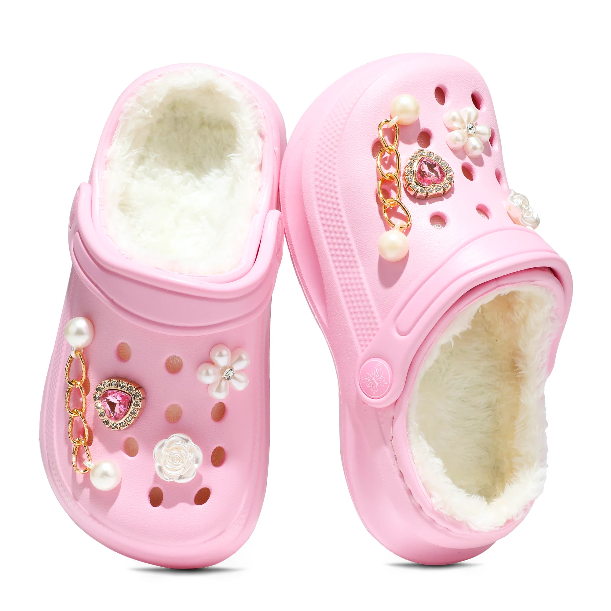 Kinder-Clogs und -Mules mit Fellfutter, leichte Garten-Schuhe mit Baumwollfutter, warme Hausschuhe für Jungen, Mädchen und Kleinkinder, 168. – Detail 7