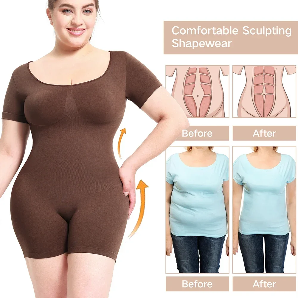 Women Full Body Shaper Stree Jumpsuit Tight Slimming Shapewear Bodysuit for J