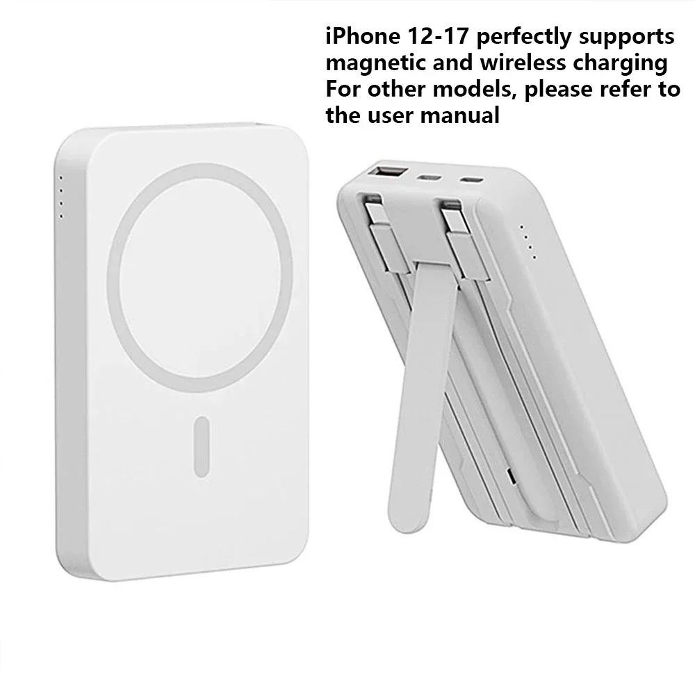

Non - Slip Compact Silicone Magnetic Power Bank! 10000mAh, Foldable Wireless Charge, LED Display For iPhone 12 - 17 Pro/Plus