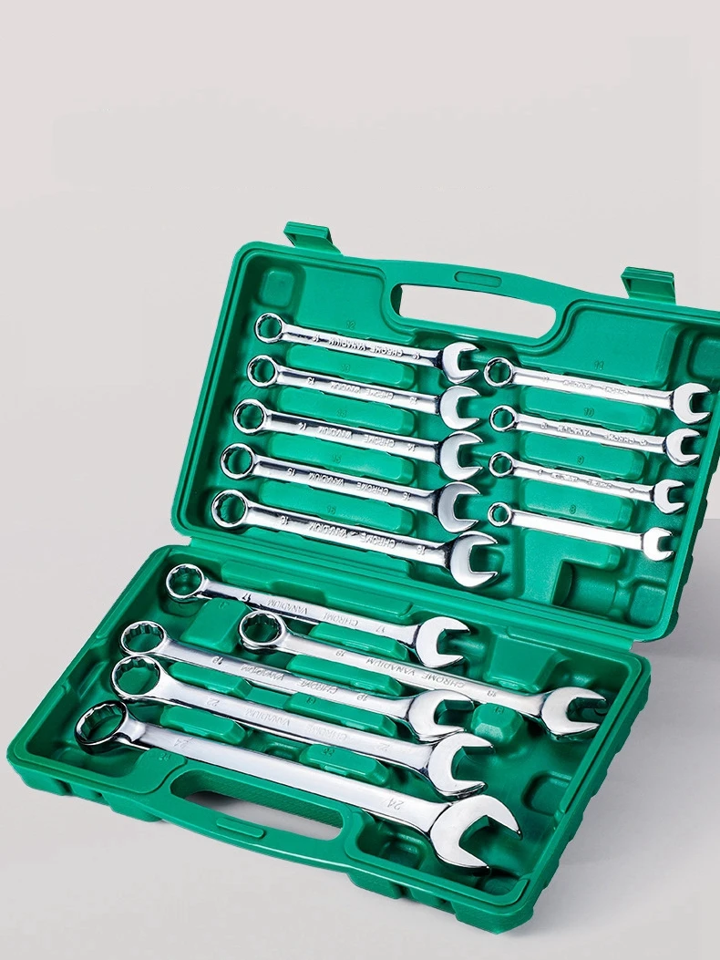 14PCS Combination Wrench Set Dual-Purpose Motorcycle Repair Tools Set Wrenches with 8mm-24mm Range,Compact Storage Box