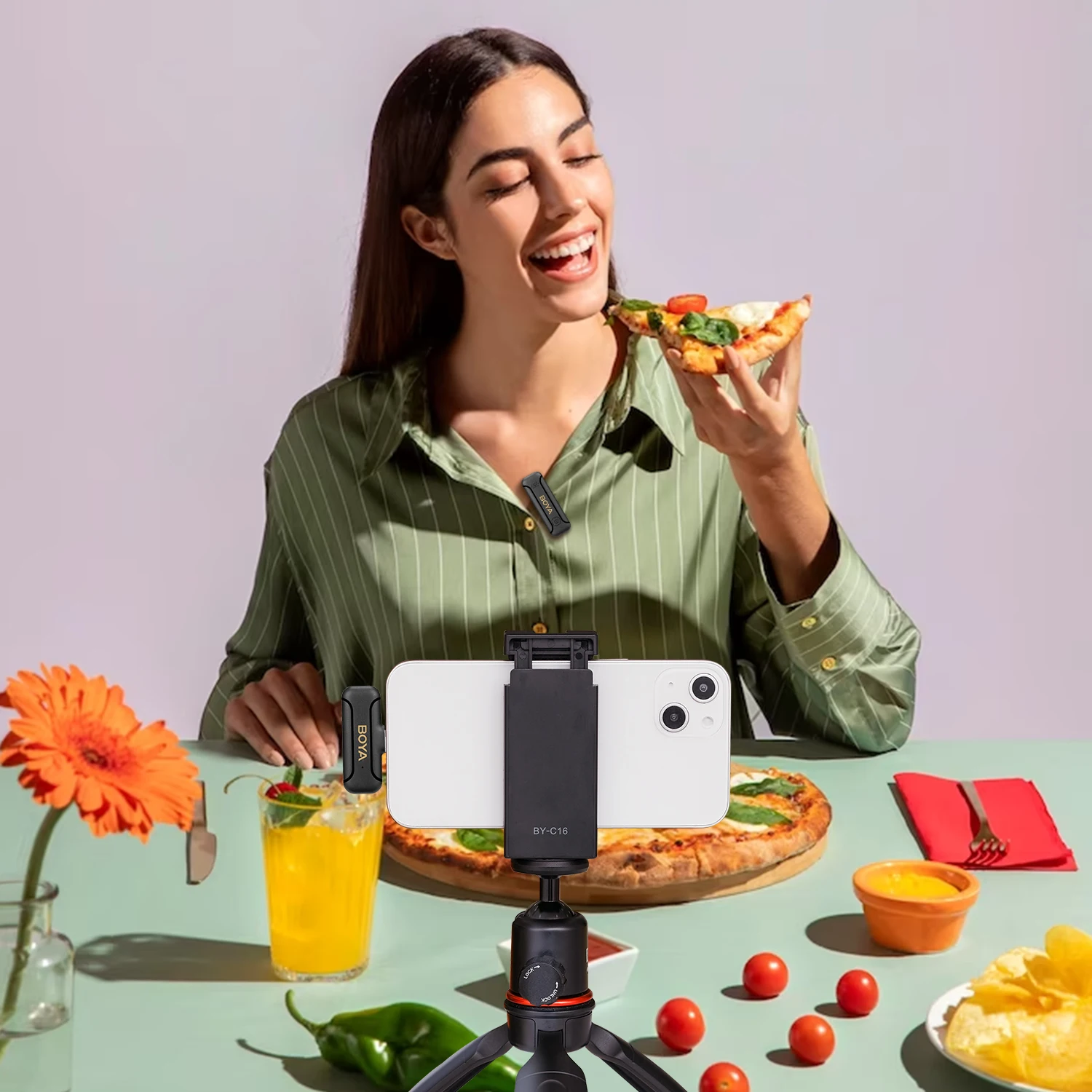 Беспроводной петличный микрофон BOYA BY-WM3T2 для ПК, iPhone, Android, мобильных устройств, потоковой записи Youtube