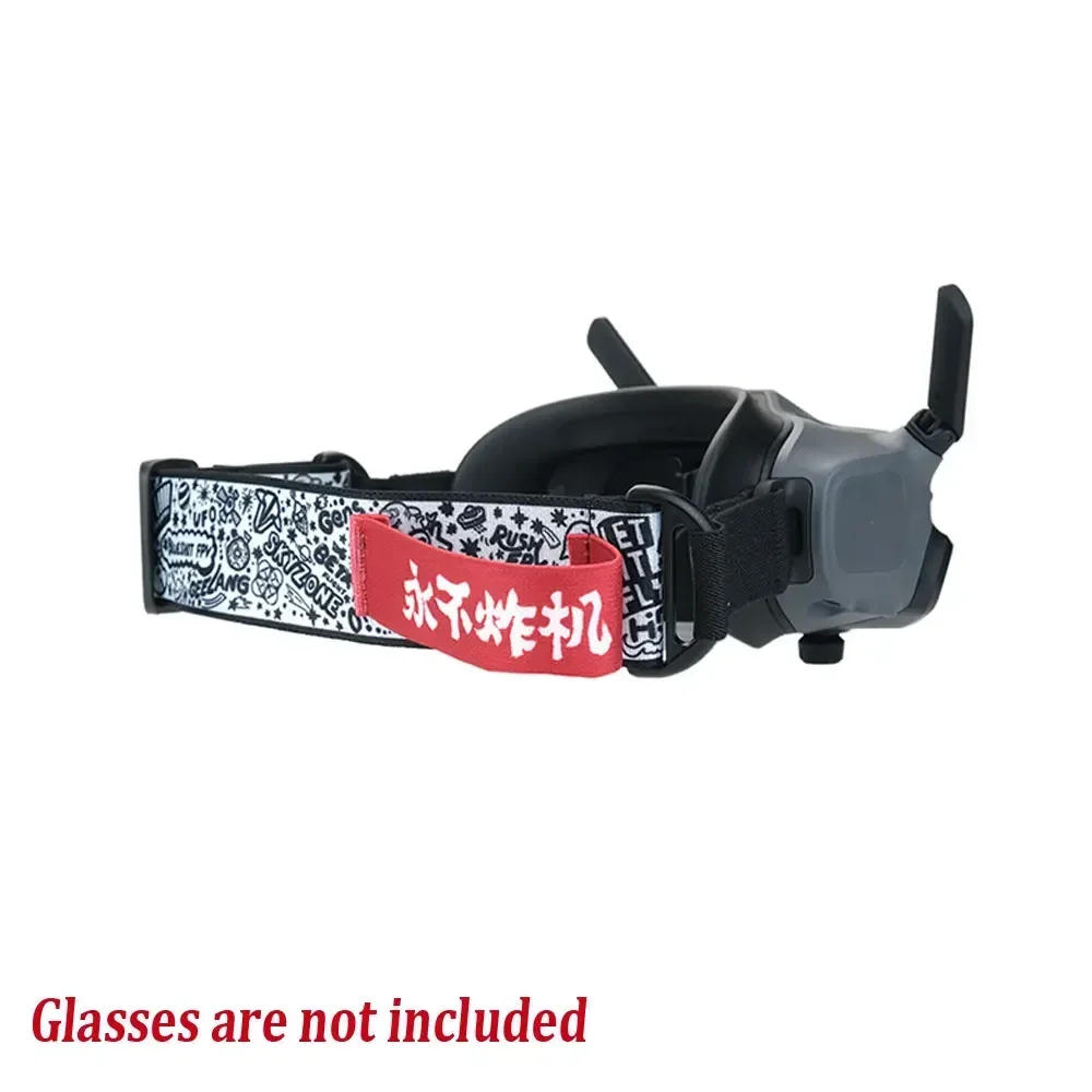 Never Crash Adjustable FPV Goggles Strap Headband with Battery Storage for Fat Shark Skyzone DJI Goggles 2 Graffiti Design